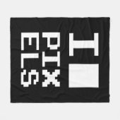 Couverture Polaire I Love Pixels, design geek, art des pixels (Devant (Horizontal))