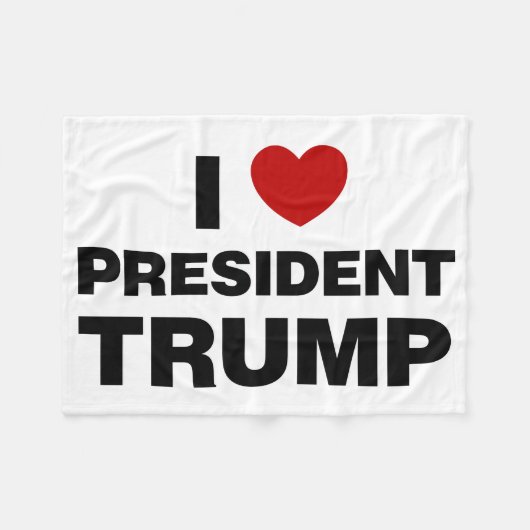 Couverture Polaire I Love Président Trump Heart (Devant (Horizontal))