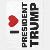 Couverture Polaire I Love Président Trump Heart (Devant)