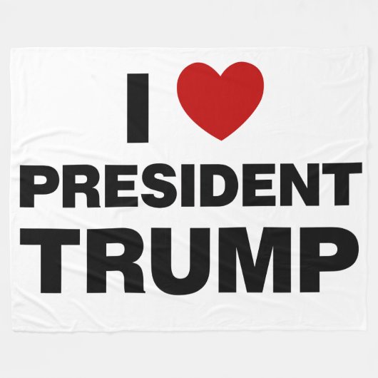Couverture Polaire I Love Président Trump Heart (Devant (Horizontal))
