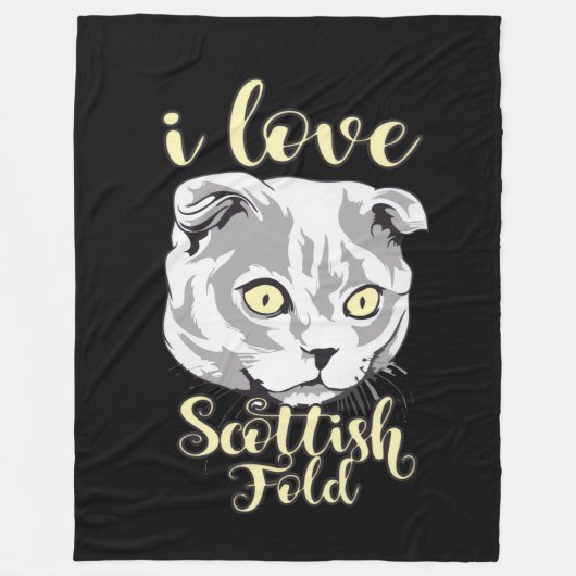 Couverture Polaire I Love Scottish Fold (Devant)