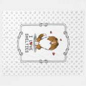 Couverture Polaire I Love Shelts (sable 2) Shetland Sheepdogs mignonn (Devant (Horizontal))