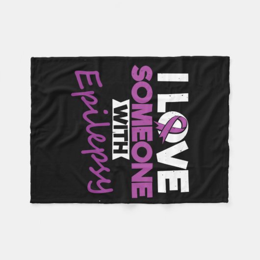 Couverture Polaire I Love Someone With Epilepsy Day Seizures Warrior (Devant (Horizontal))