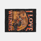Couverture Polaire I Love Wieners Funny Offensive Dachshund Bootleg G (Devant (Horizontal))