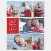 Couverture Polaire I Love You Always & Forever Modern 6 Photo Collage (Devant)