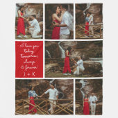 Couverture Polaire I Love You Always & Forever Modern 6 Photo Collage (Devant)