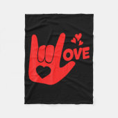 Couverture Polaire I Love You Hand Sign Asl Valentine' Day Funny Wome (Devant)