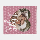 Couverture Polaire I Love You Heart Photo & Initials (Devant (Horizontal))