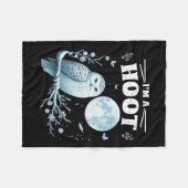 Couverture Polaire I’m A Hoot Snowy Owl Full Moon Night Sky Soky Magi (Devant (Horizontal))