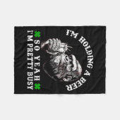 Couverture Polaire I’m Holding A Beer So Yeah I’m Pretty Busy Monkey  (Devant (Horizontal))