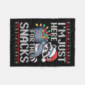 Couverture Polaire I’m Just Here For The Snacks Raccoon Christmas Ugl (Devant (Horizontal))