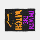 Couverture Polaire I’m With The Witch Funny Halloween Matching Couple (Devant (Horizontal))