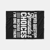 Couverture Polaire I Never Question Amanda's Choices Funny Husband Wi (Devant (Horizontal))
