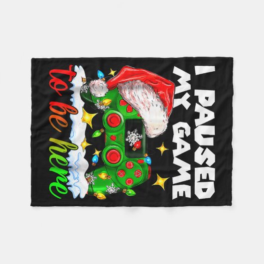 Couverture Polaire I Paused My Game Christmas Nutcracker Doll Funny B (Devant (Horizontal))