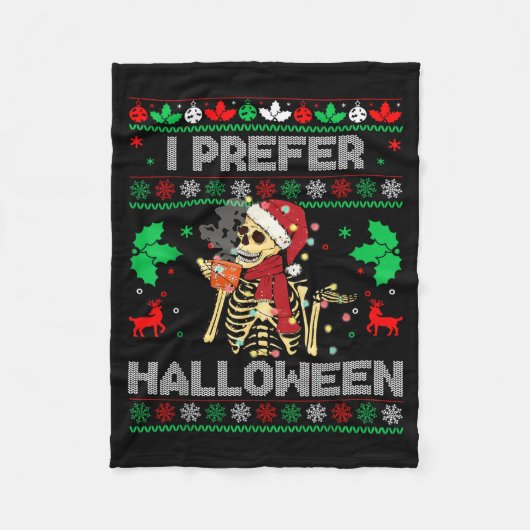 Couverture Polaire I Prefer Halloween Christmas Sweater Funny Holiday (Devant)