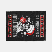 Couverture Polaire I Prefer Halloween Christmas Sweater Skeleton Ugly (Devant (Horizontal))