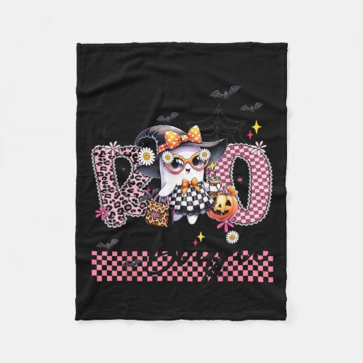 Couverture Polaire I Put The Boo In Boujee Cute Ghost Leopard Boujie (Devant)