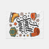 Couverture Polaire I Smell Snow Cute Christmas & Winter Vibes Lov (Devant (Horizontal))