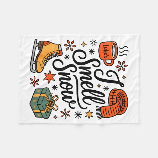 Couverture Polaire I Smell Snow Cute Christmas & Winter Vibes Lov (Devant (Horizontal))