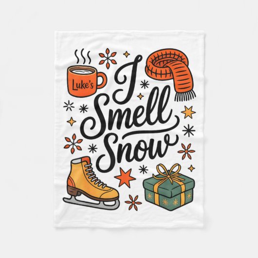 Couverture Polaire I Smell Snow Cute Christmas & Winter Vibes Lov (Devant)