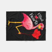 Couverture Polaire I Steal Hearts Funny Flamingo Lover Valentine's Da (Devant (Horizontal))
