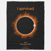 Couverture Polaire I Survived 2024 Solar Eclipse Fleece Blanket (Devant)