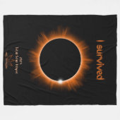 Couverture Polaire I Survived 2024 Solar Eclipse Fleece Blanket (Devant (Horizontal))