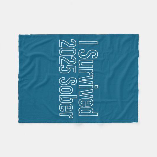 Couverture Polaire I Survived 2025 Sober Recovery Design  (Devant (Horizontal))
