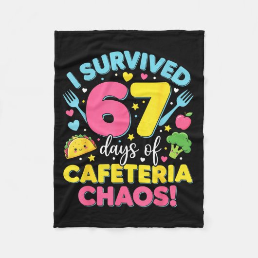 Couverture Polaire I Survived 67 Days Of Cafeteria Chaos Meme (Devant)