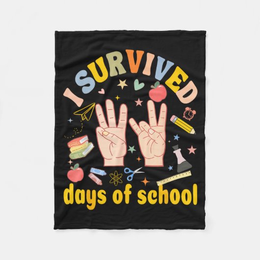 Couverture Polaire I Survived 67 Days Of School American Sign Languag (Devant)