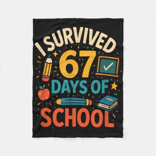 Couverture Polaire I Survived 67 Days Of School Fun Teacher Student (Devant)