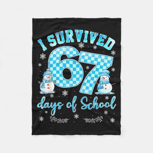 Couverture Polaire I Survived 67 Days Of School Funny 67 Meme Christm (Devant)