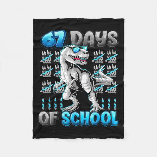 Couverture Polaire I Survived 67 Days Of School Funny 67 Meme Dinosau (Devant)