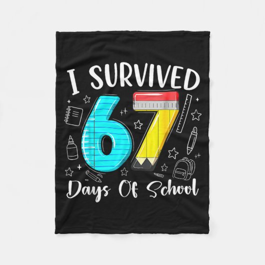 Couverture Polaire I Survived 67 Days Of School Funny 67 Meme Teacher (Devant)