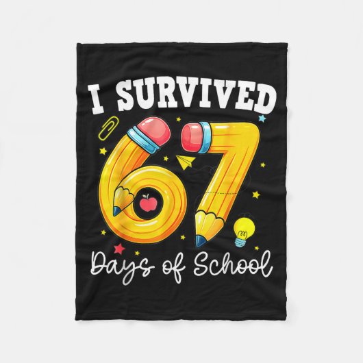 Couverture Polaire I Survived 67 Days Of School Funny 67 Meme Teacher (Devant)