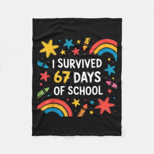 Couverture Polaire I Survived 67 Days Of School Funny 67 Teachers Stu (Devant)