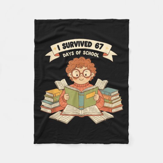 Couverture Polaire I Survived 67 Days Of School Funny 67 Teachers Stu (Devant)