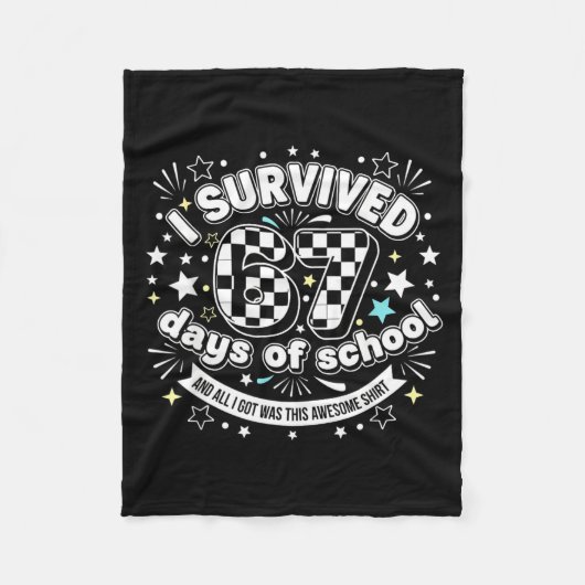 Couverture Polaire I Survived 67 Days Of School Funny 67 Teachers Stu (Devant)