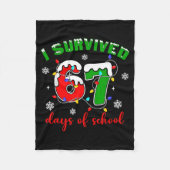 Couverture Polaire I Survived 67 Days Of School Funny Christmas Teach (Devant)