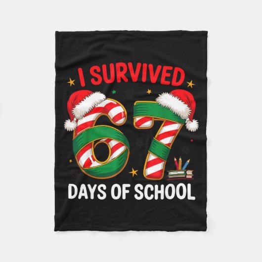 Couverture Polaire I Survived 67 Days Of School Funny Gen Christmas (Devant)