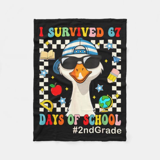 Couverture Polaire I Survived 67 Days Of School Funny Goose Boys 2nd (Devant)