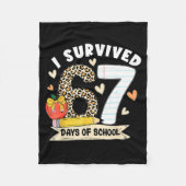 Couverture Polaire I Survived 67 Days Of School Funny Leopard Student (Devant)