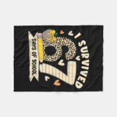 Couverture Polaire I Survived 67 Days Of School Funny Leopard Student (Devant (Horizontal))
