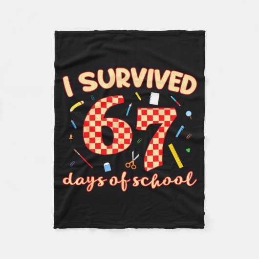 Couverture Polaire I Survived 67 Days Of School Funny Meme Student Te (Devant)