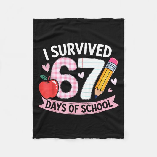 Couverture Polaire I Survived 67 Days Of School Funny Meme Student Te (Devant)