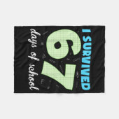 Couverture Polaire I Survived 67 Days Of School Funny Meme Student Te (Devant (Horizontal))