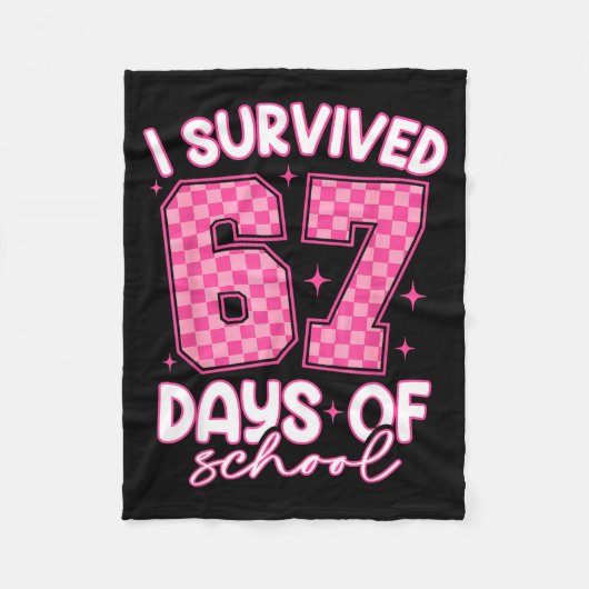 Couverture Polaire I Survived 67 Days Of School Funny Meme Teacher St (Devant)