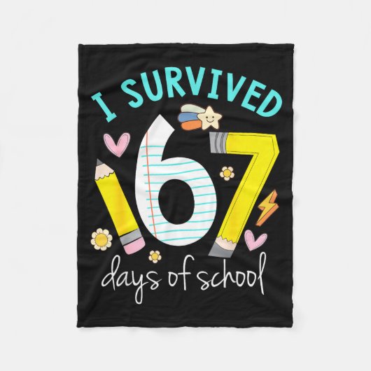 Couverture Polaire I Survived 67 Days Of School Funny Six Seven 6 7 M (Devant)