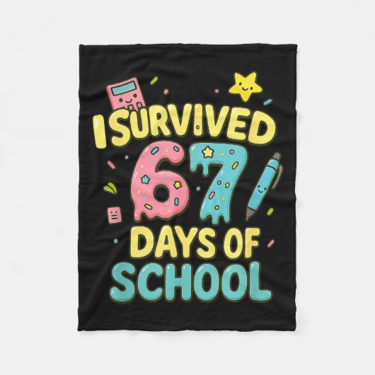 Couverture Polaire I Survived 67 Days Of School Funny Six Seven 6 7 M (Devant)