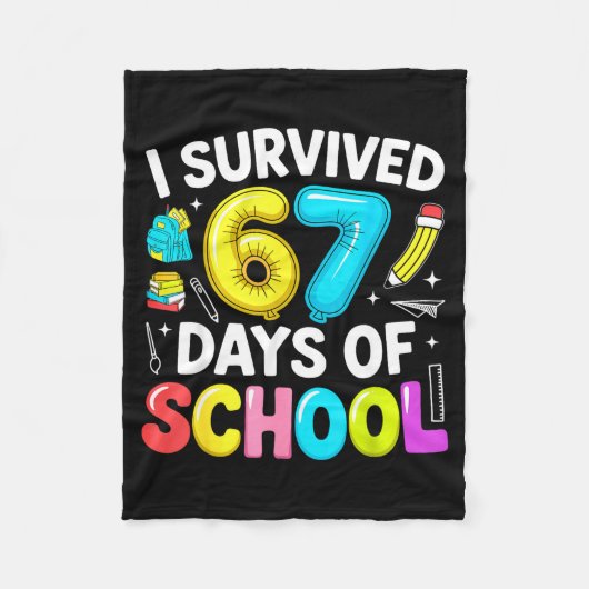 Couverture Polaire I Survived 67 Days Of School Funny Six Seven Meme (Devant)